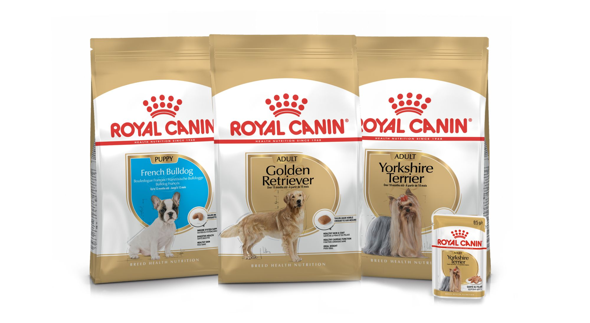 Packshot alimentation pour races de chiens spécifiques