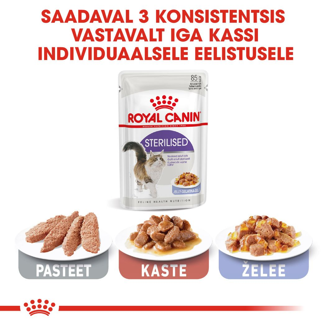 Royal Canin Sterilised konserv (õhukesed viilud želees)