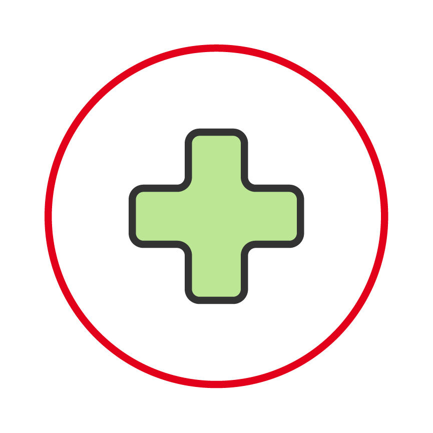 Afbeelding van een groen kruis om gezondheid weer te geven