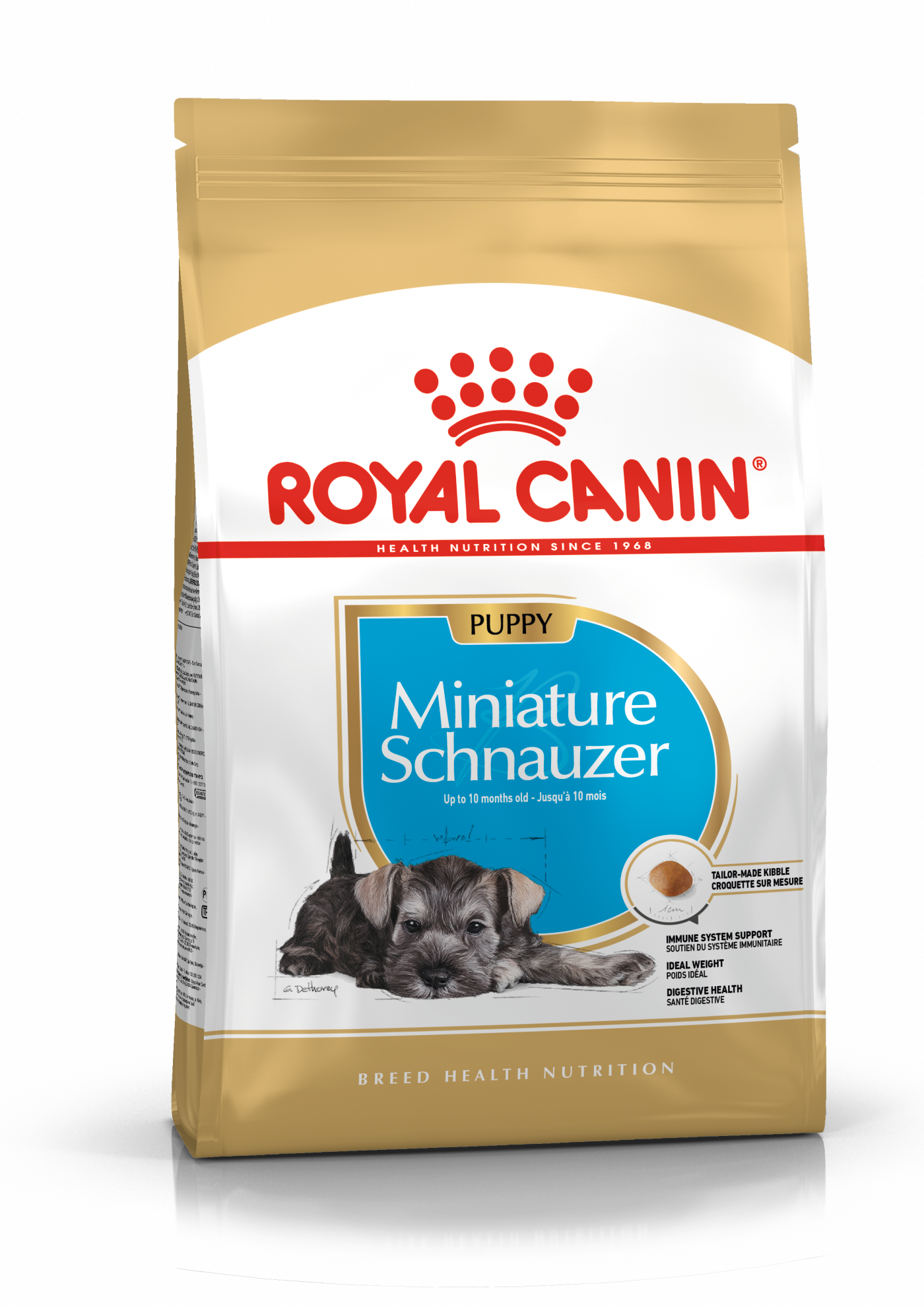 Pack shot of Miniature schnauzer puppy products