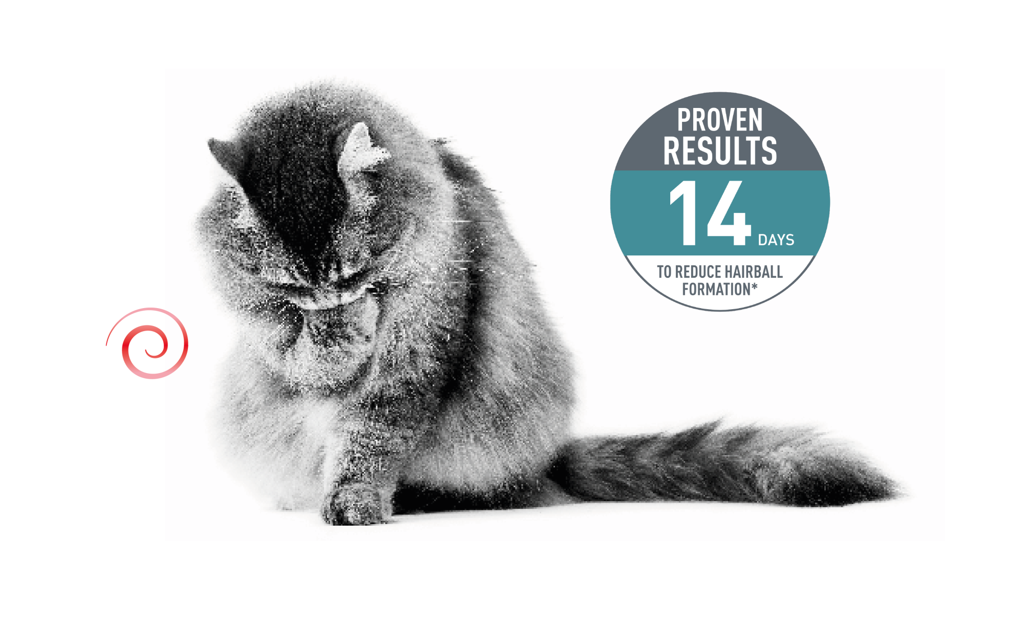 Emblematic of cat with hairball sensitivity and associated proven results