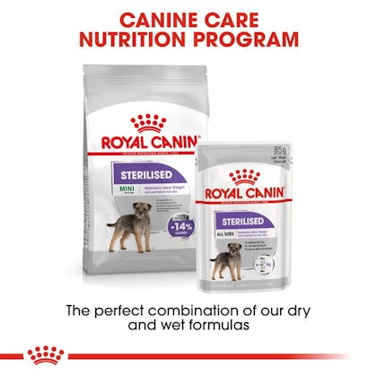 Sterilised store dog food