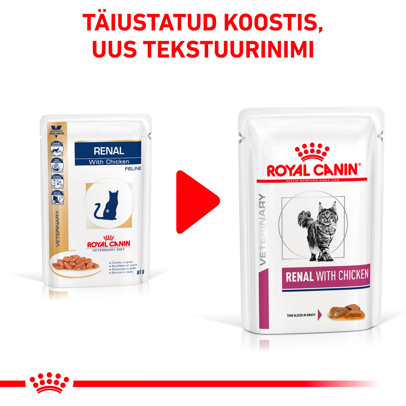 Royal Canin Renal With Chicken Cat konserv (õhukesed viilud kastmes)