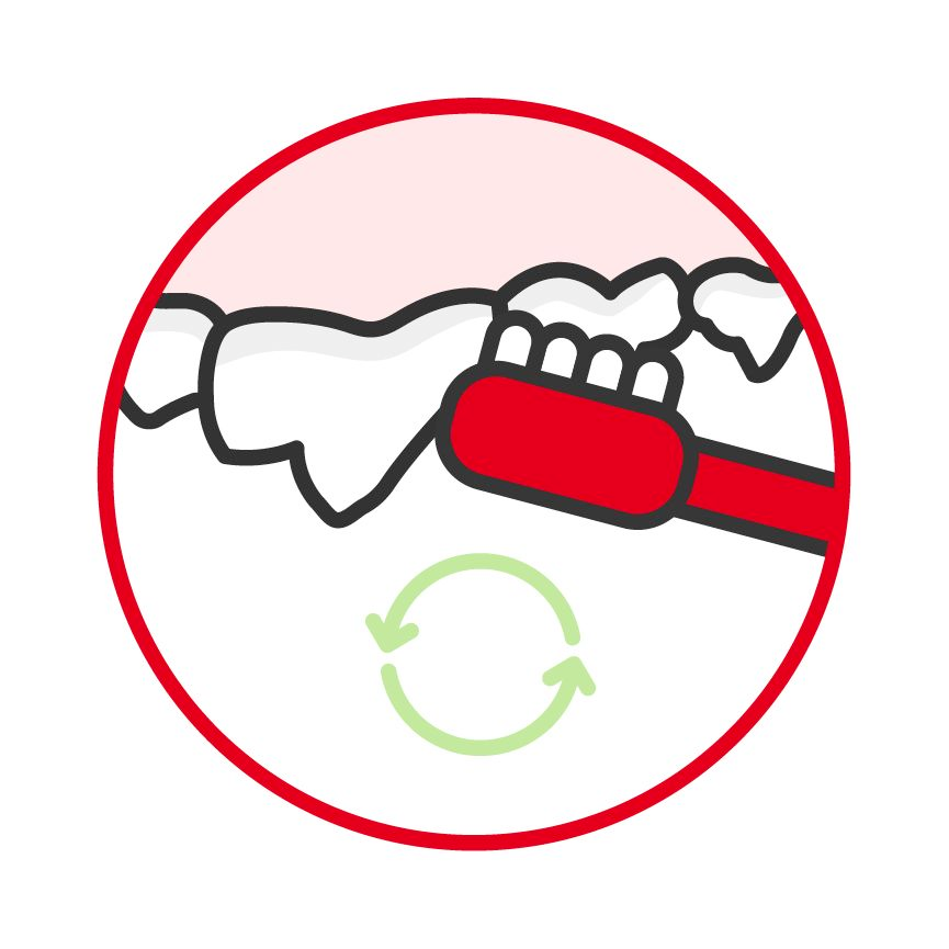 Illustration of a toothbrush moving round