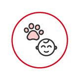 Illustration of a child and a paw print