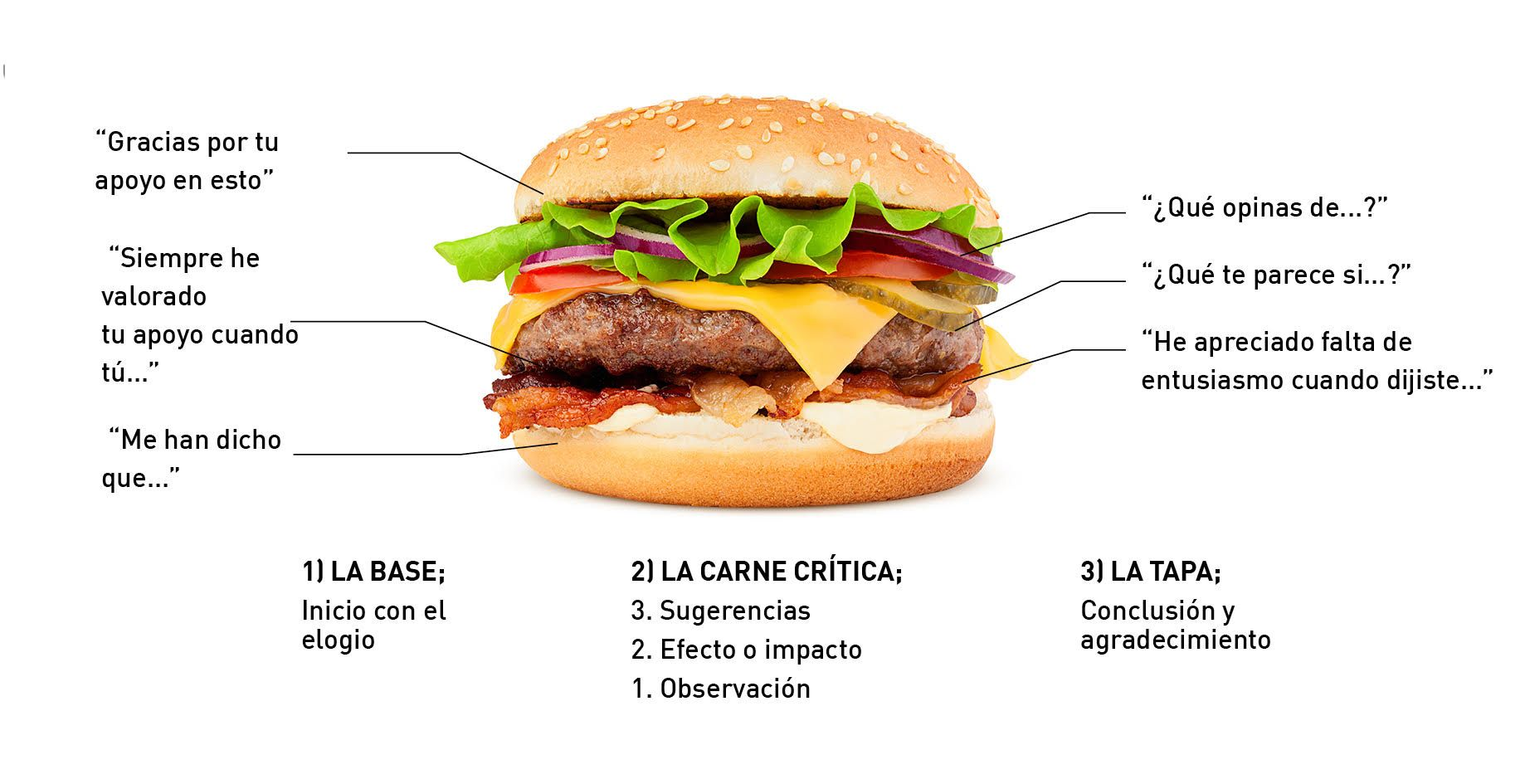 Figura 7. Un método sencillo para dar y recibir feedback: “El método de la hamburguesa”