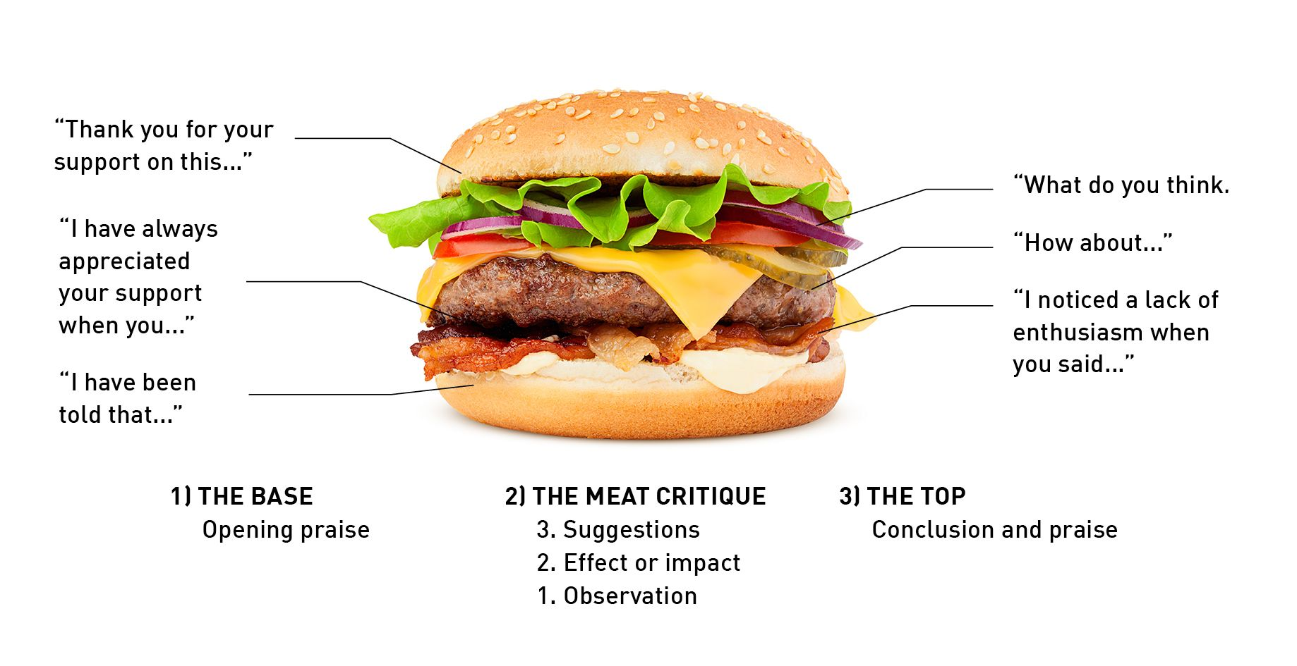 Figure 7. A simple model for giving and receiving feedback: “The Feedback Burger”.