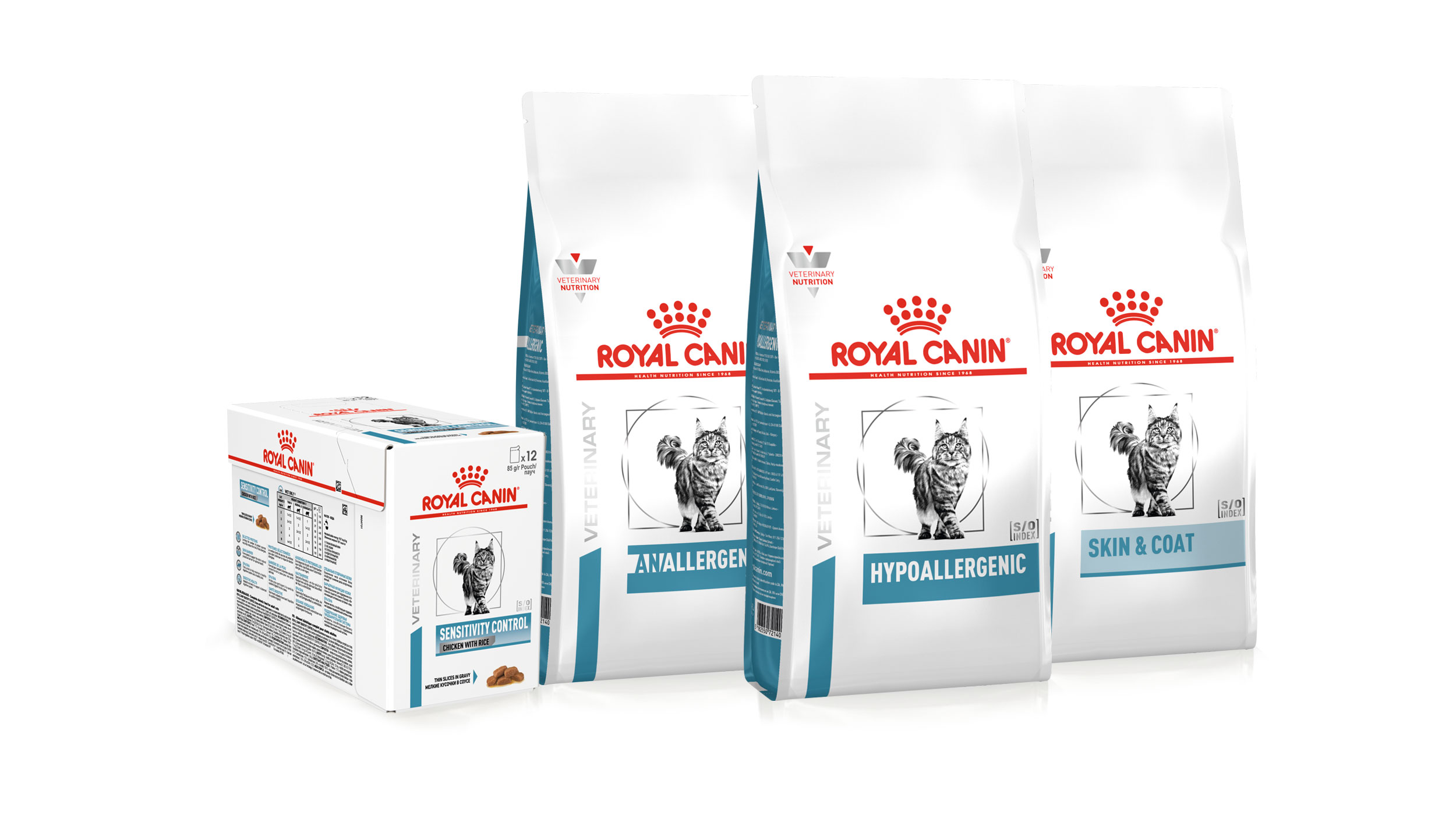 Cat dermatology range pack shot