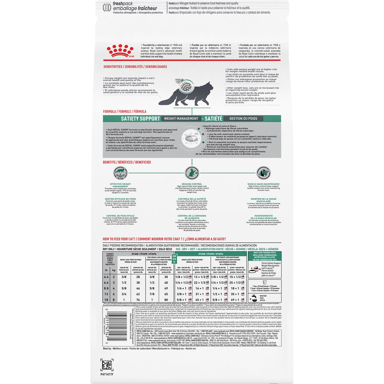 Royal Canin - Croquettes Veterinary Diet Satiety Support pour Chat