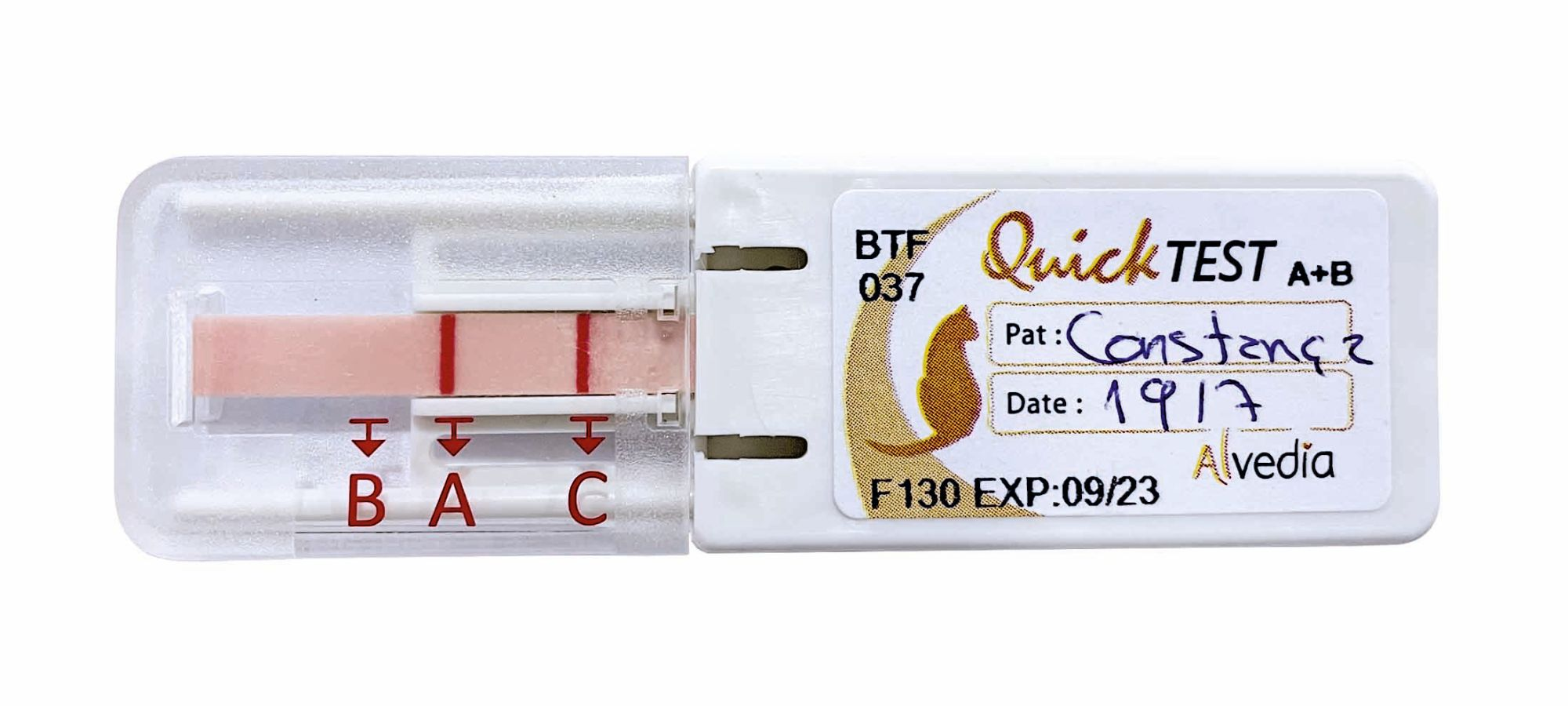 Bandelette-test pour le groupage sanguin de chat
