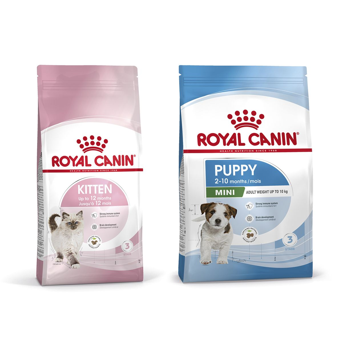 Royal Canin Puppy and Kitten Growth Programs packages