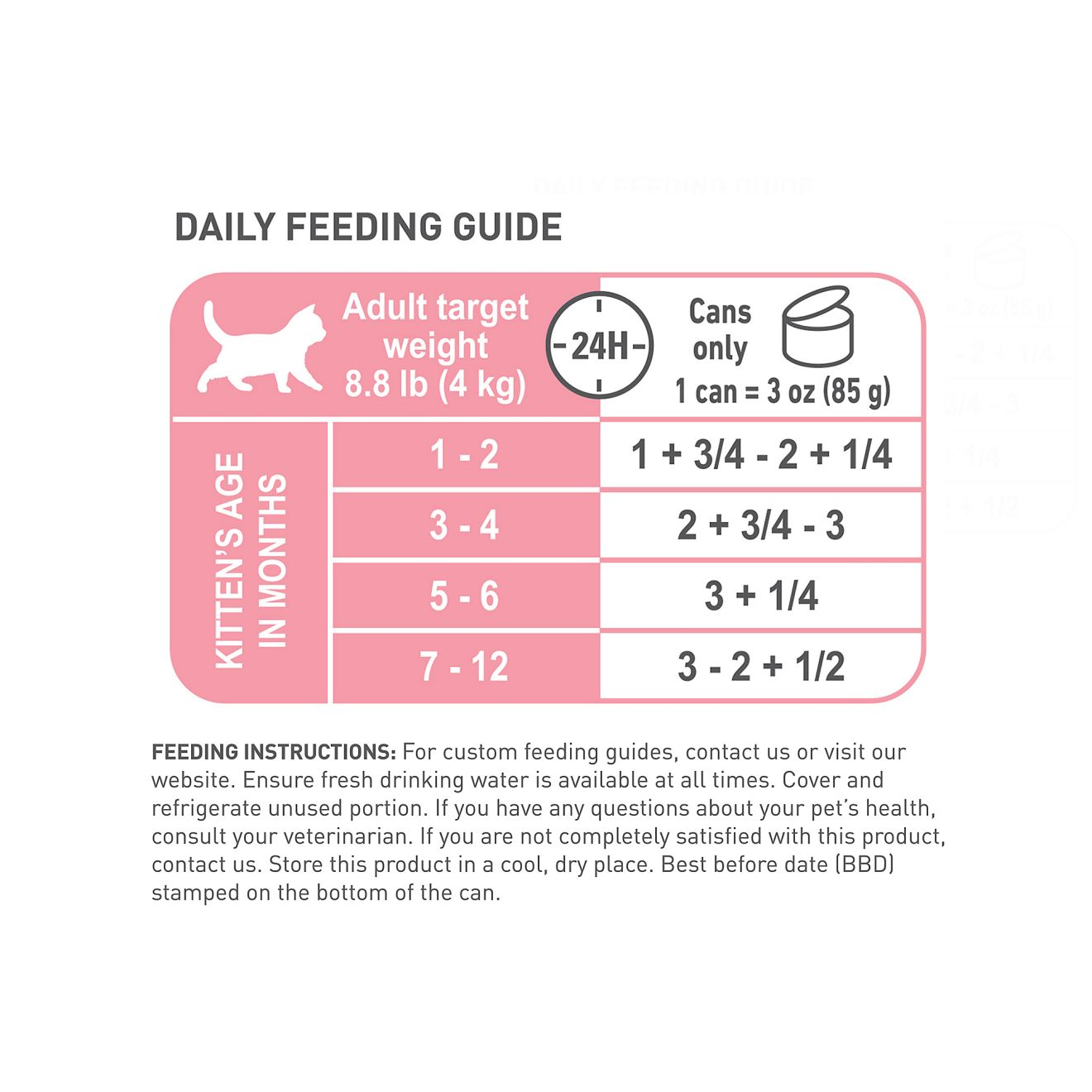 Kitten feeding chart outlet wet food