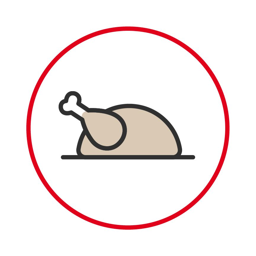 Ilustración de un pollo guisado