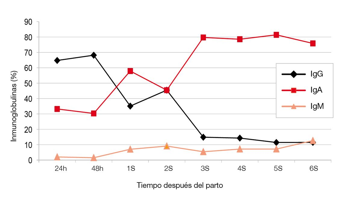 Concentración de inmunoglobulinas en el calostro y en la leche