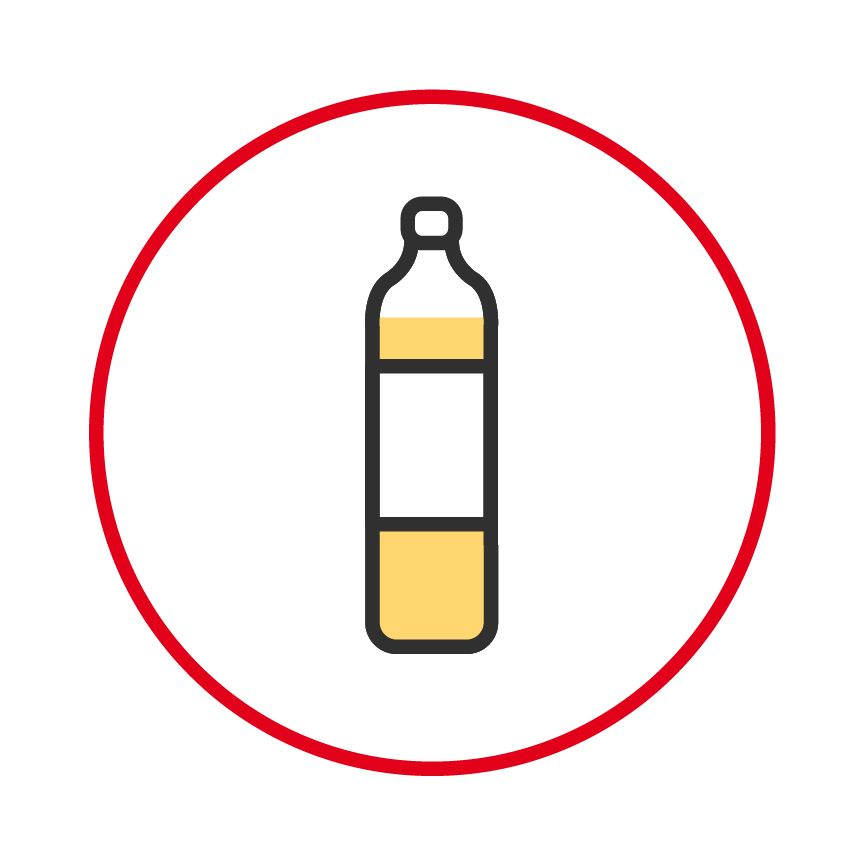 Ilustración de una botella de aceite para representar las grasas