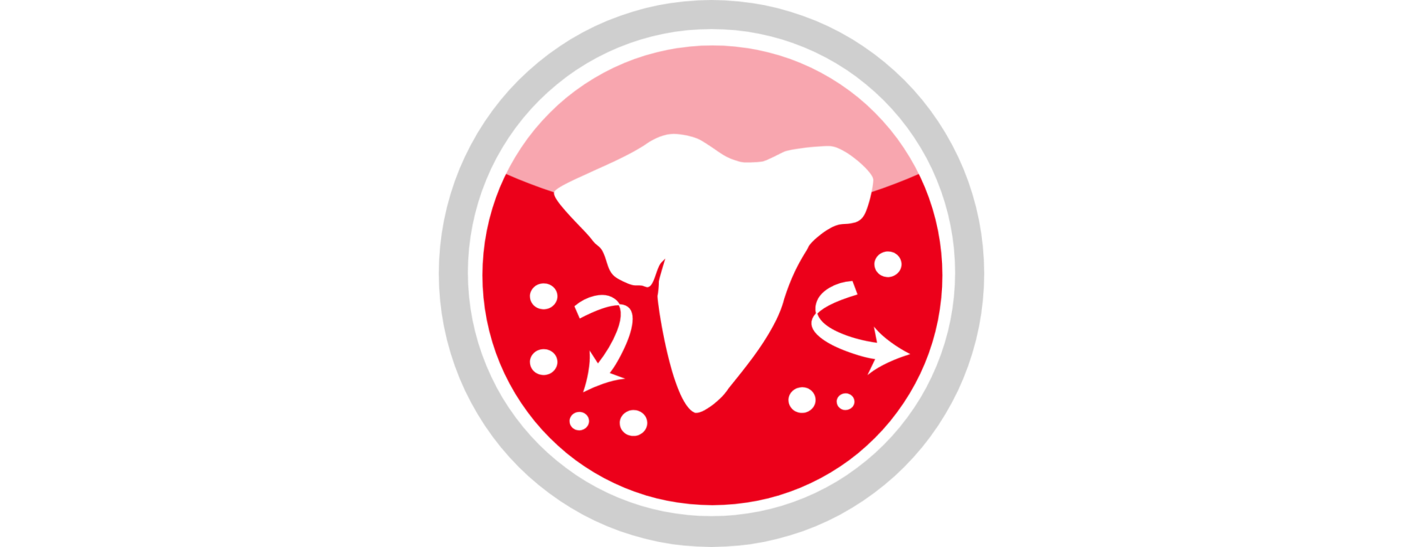 Dental sensitivity logo in red and grey