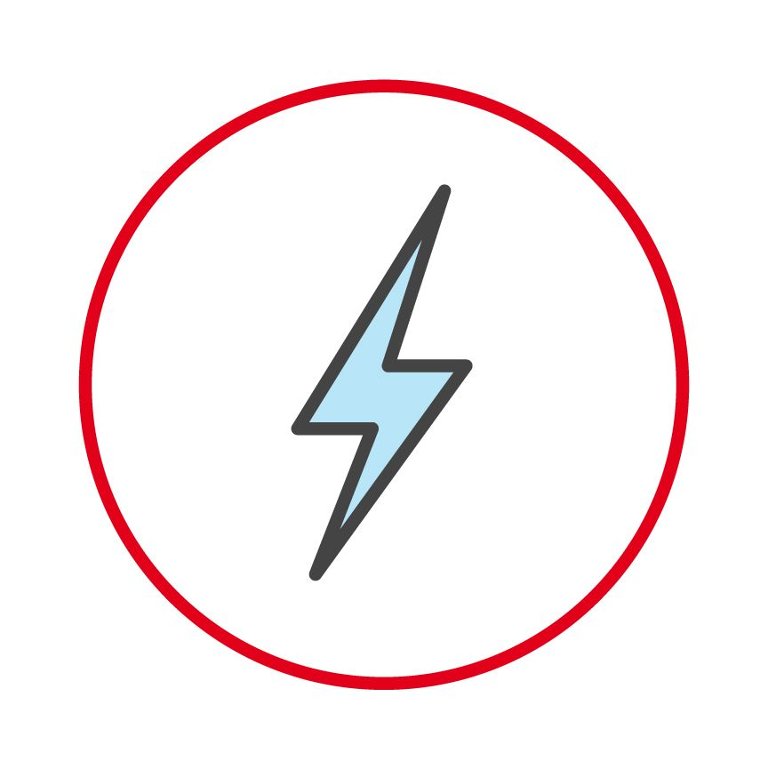 Illustration of a lightning bolt to represent energy