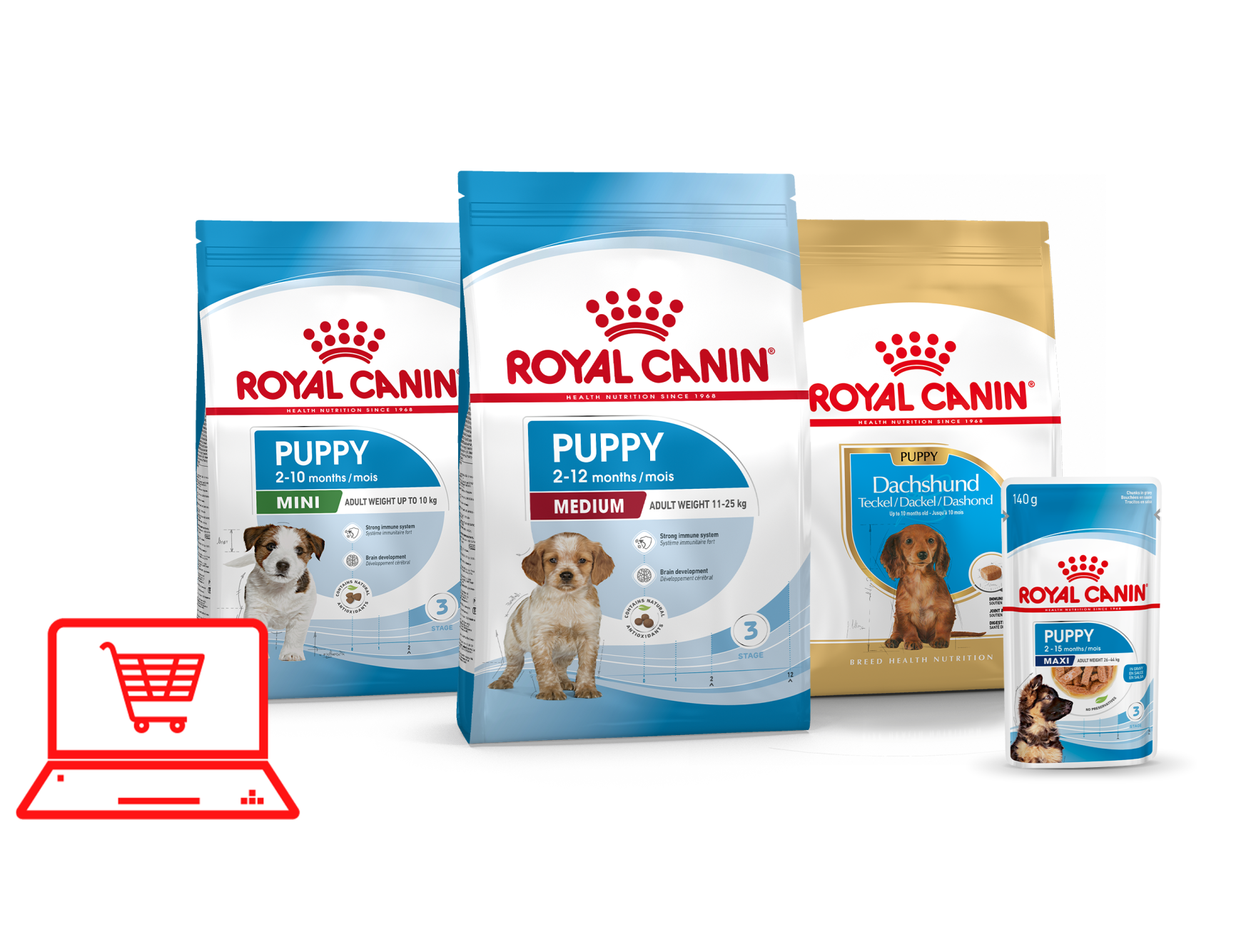 Packshots Royal Canin puppyvoeding webshop