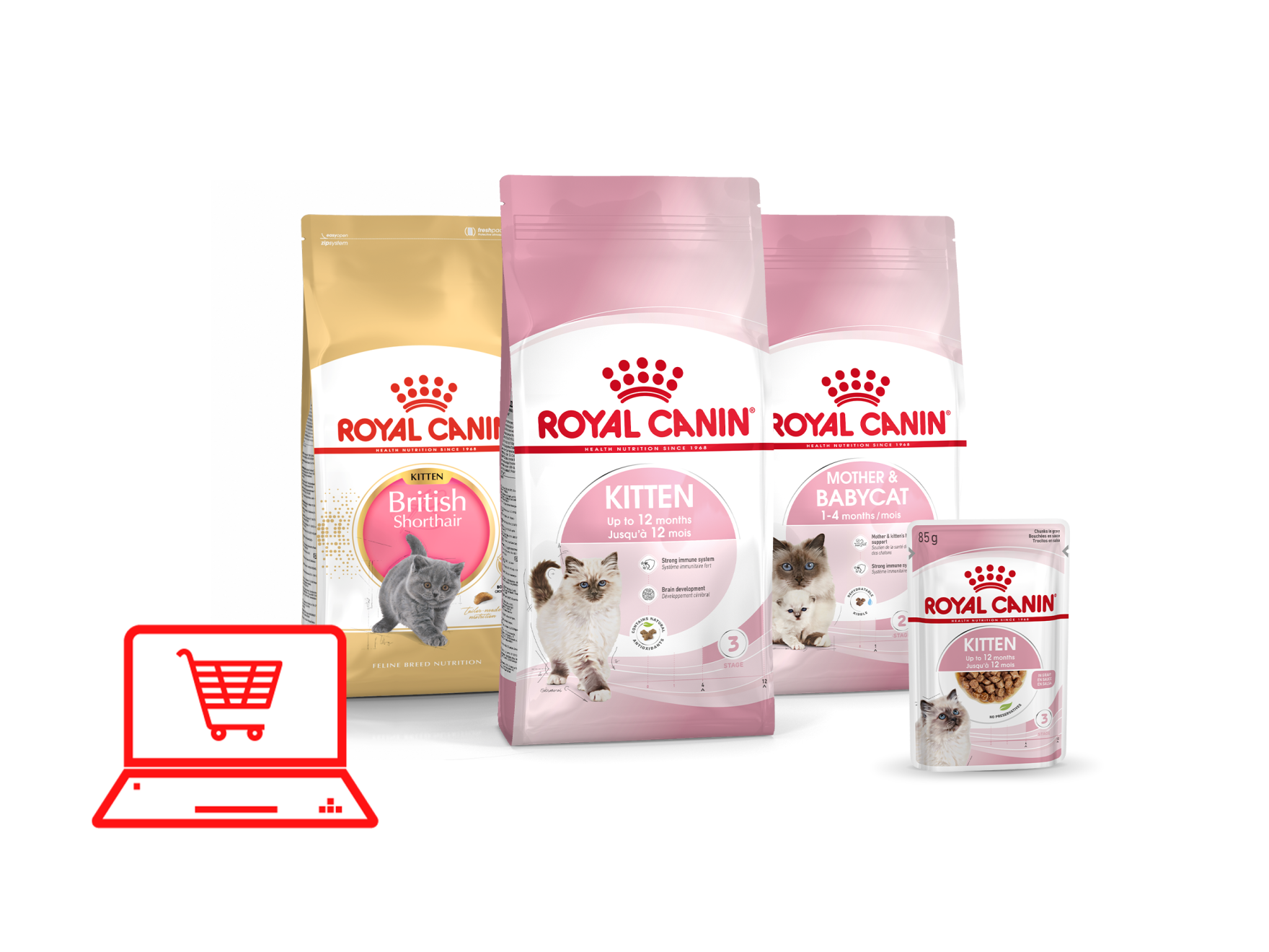 Packshots kittenvoeding Royal Canin webshop