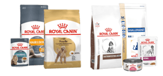 Lajitelma Royal Canin lemmikinruokatuotteita