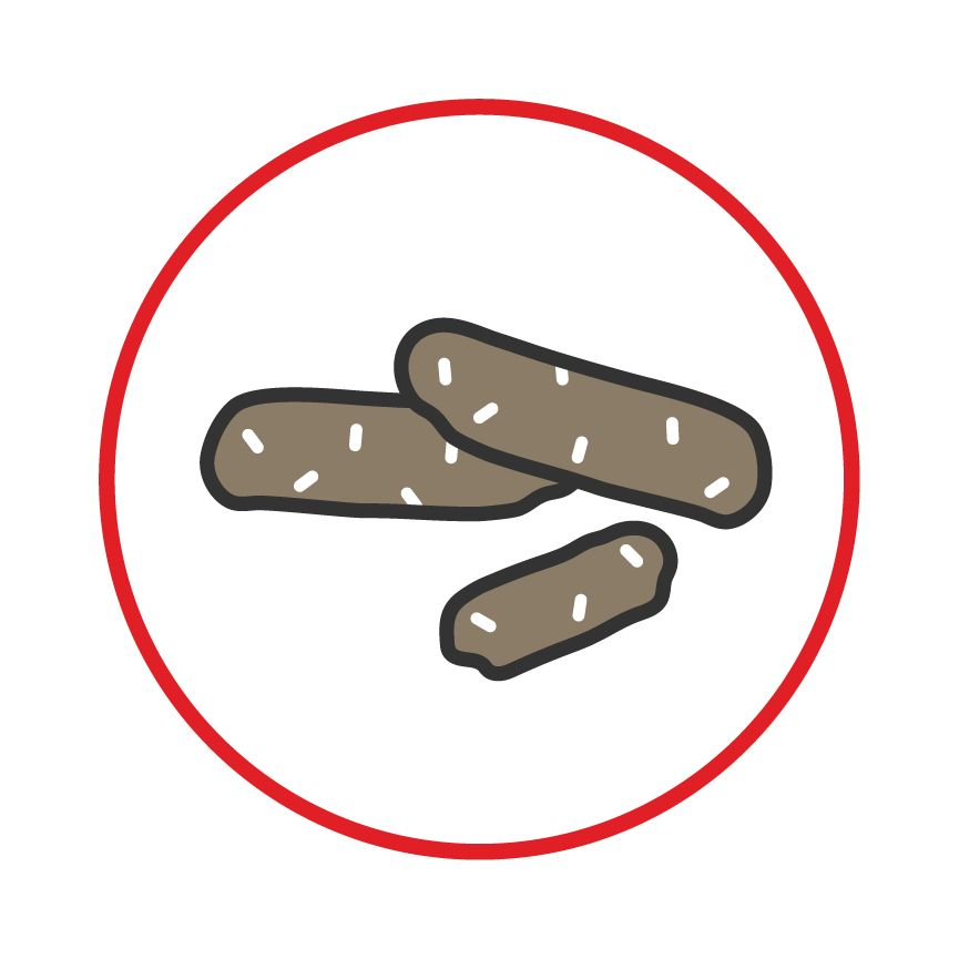 Illustration of poop with white spots