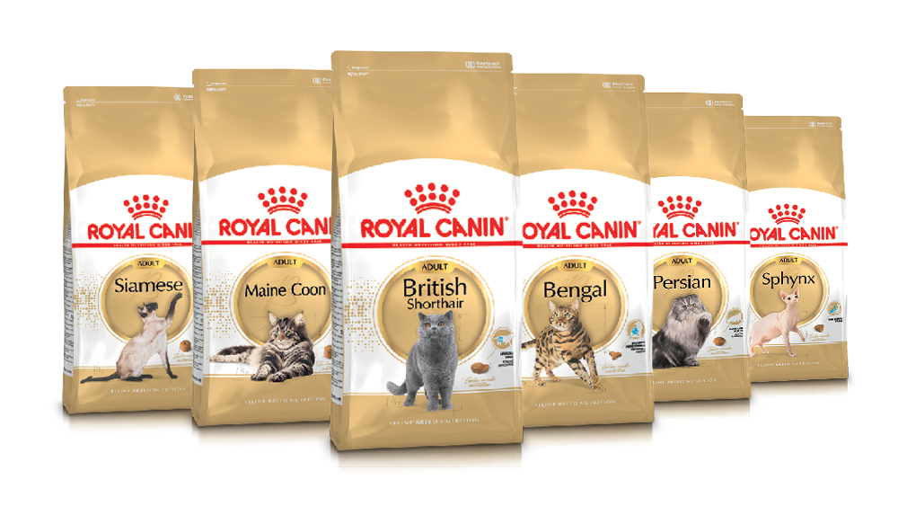 Feline breed nutrition range pack shot