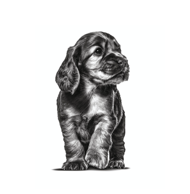 English Cocker Spaniel puppy black and white