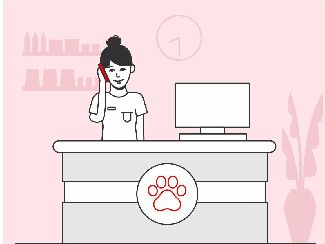 Illustration of a female vet receptionist