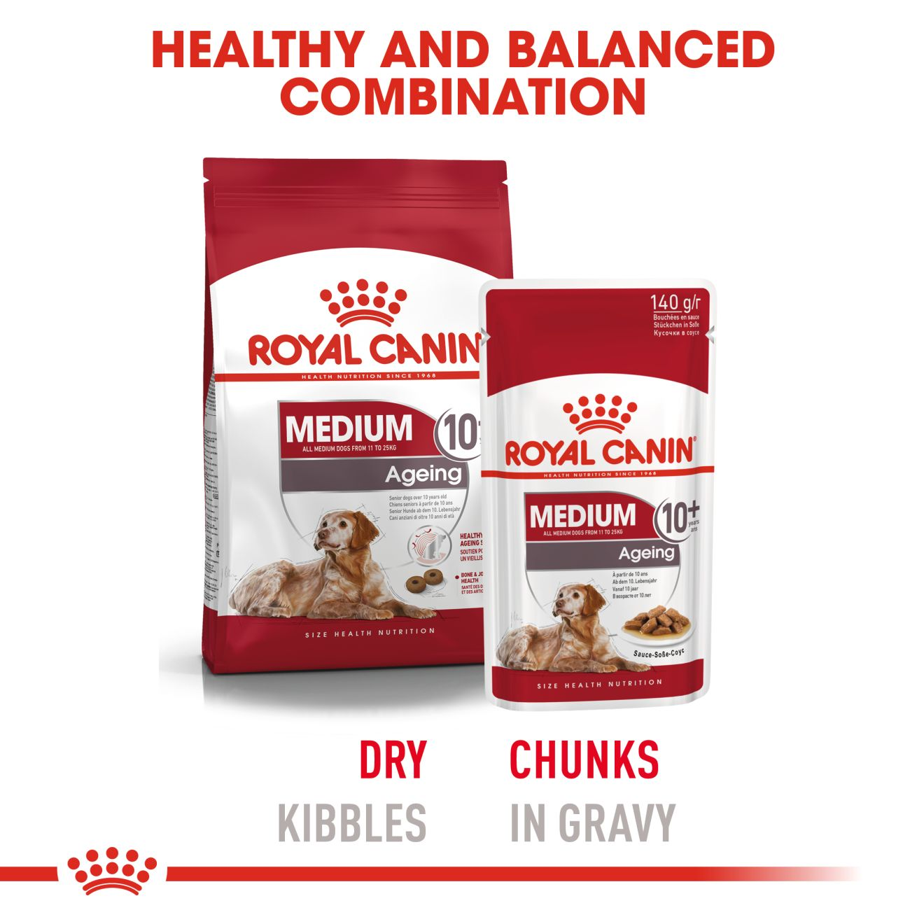 Medium Ageing 10+ Chunks In Gravy - Dog Food