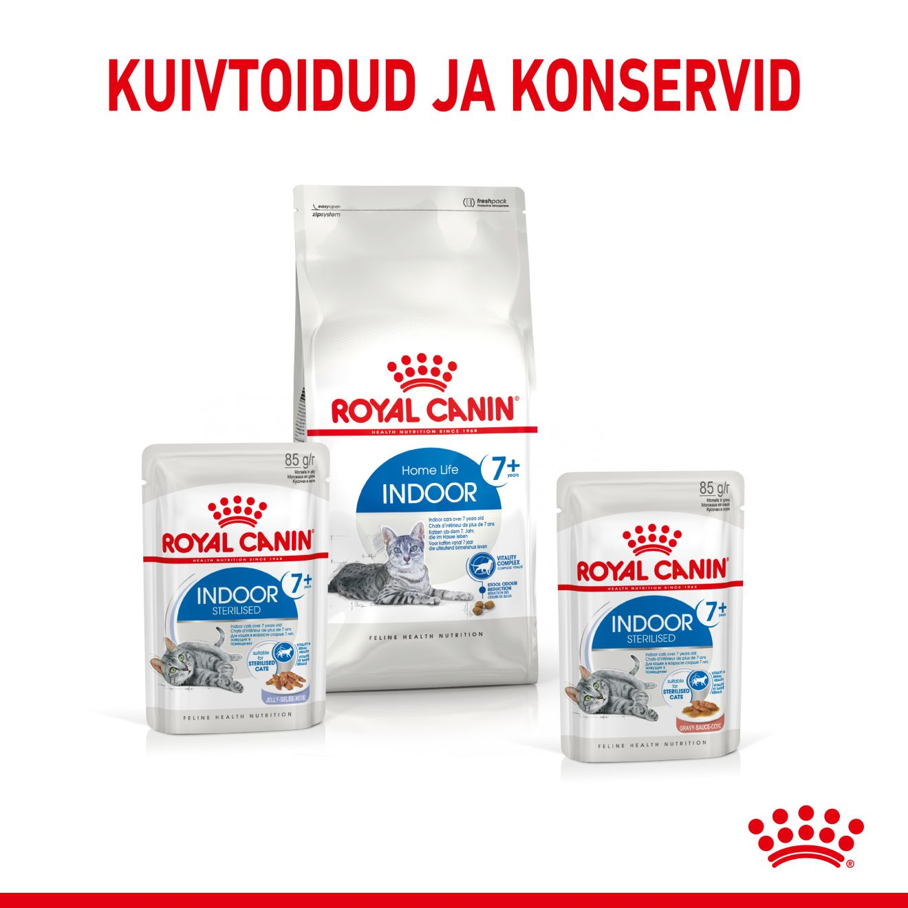 Royal Canin Indoor Sterilised 7+ konserv (õhukesed tükid kastmes)