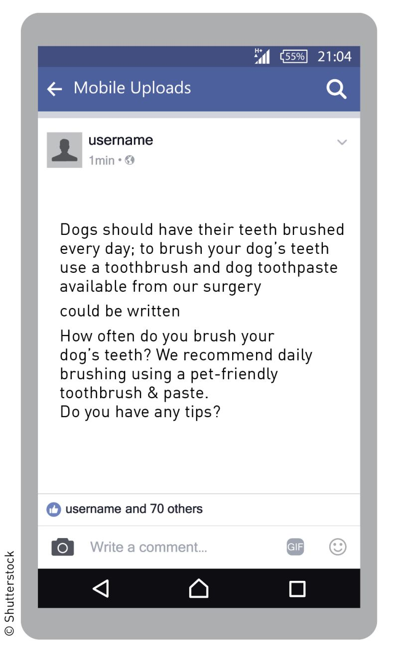 Example of an informal Facebook post.