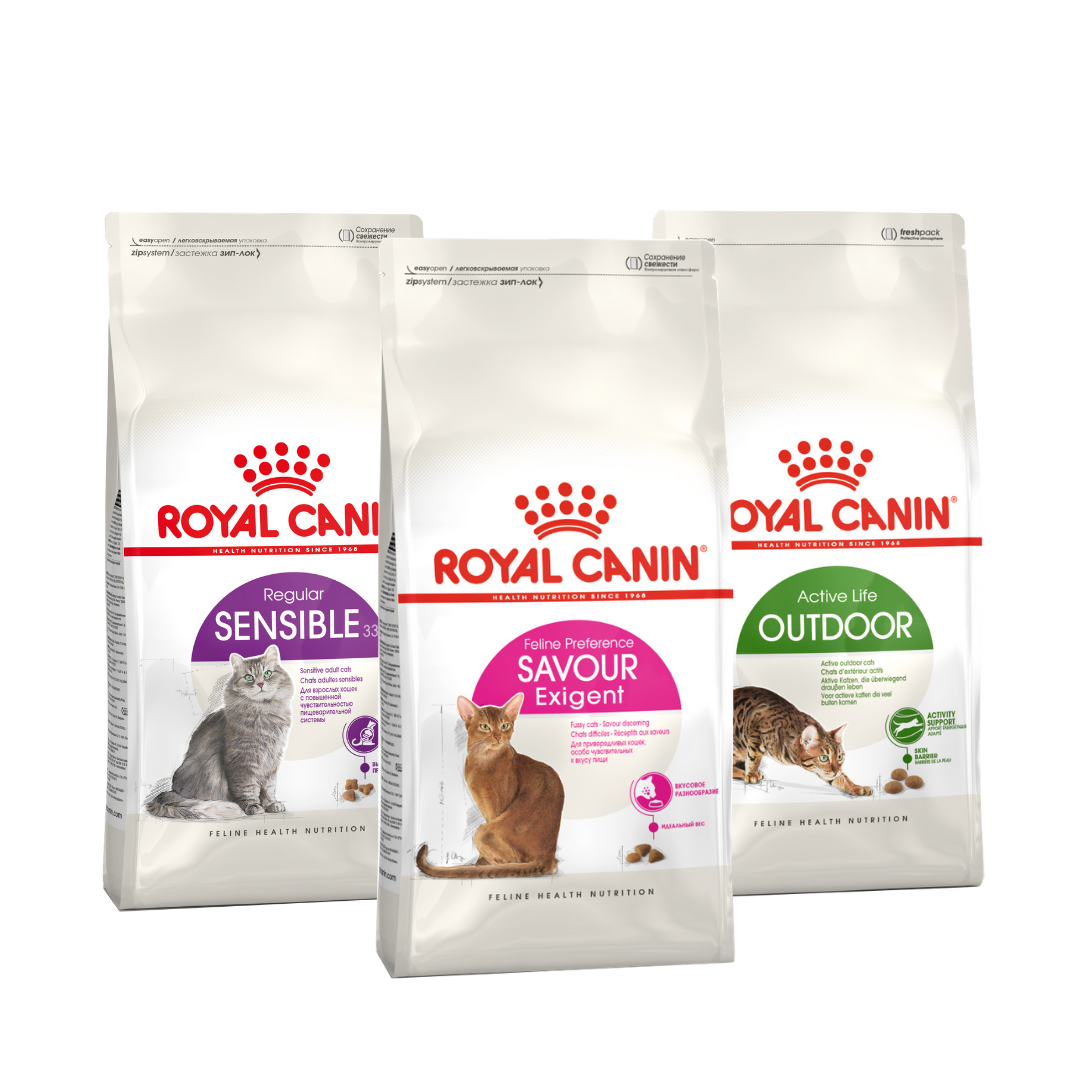 Packshot of cat products