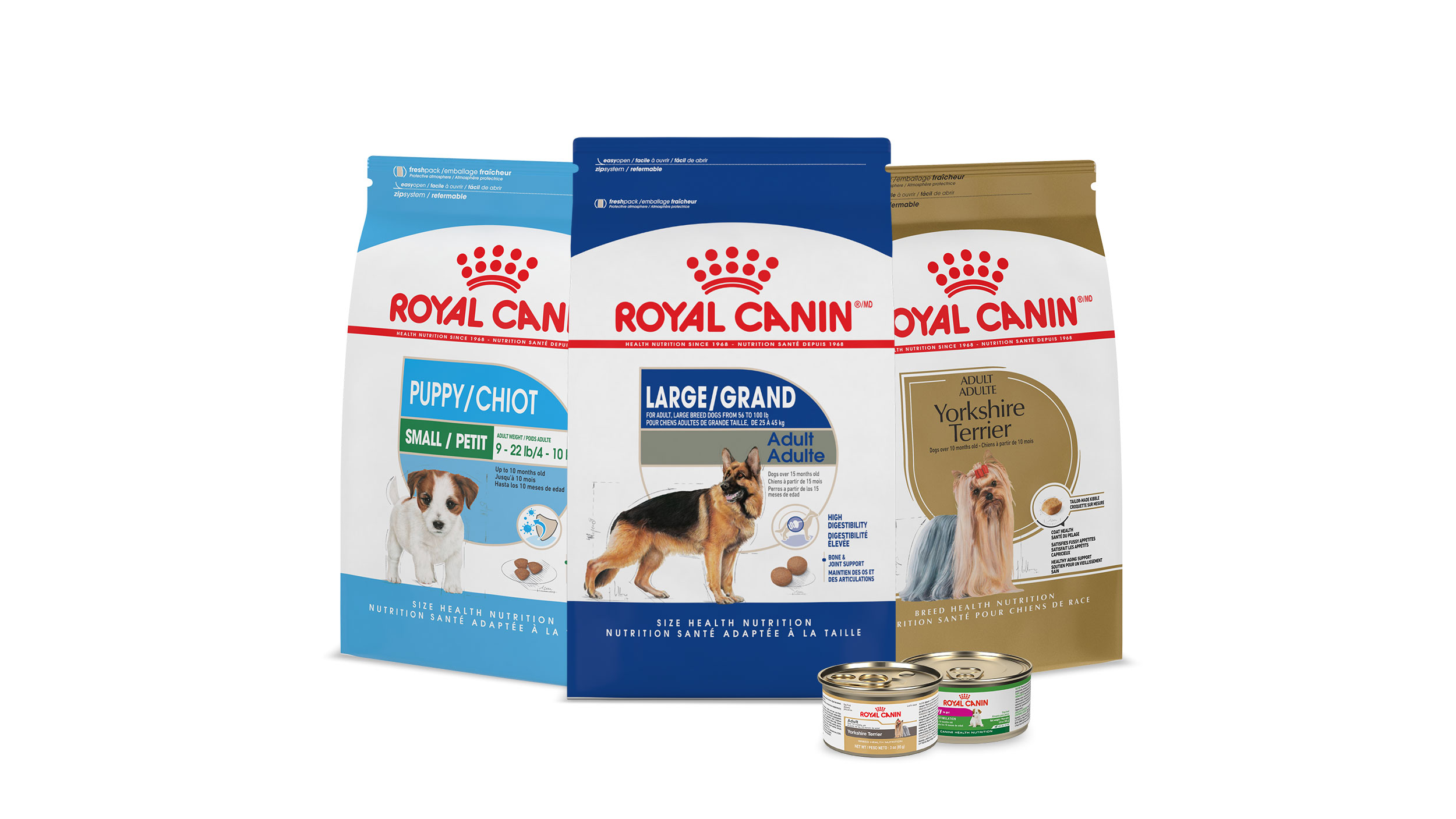 Dog vet products range pack shot