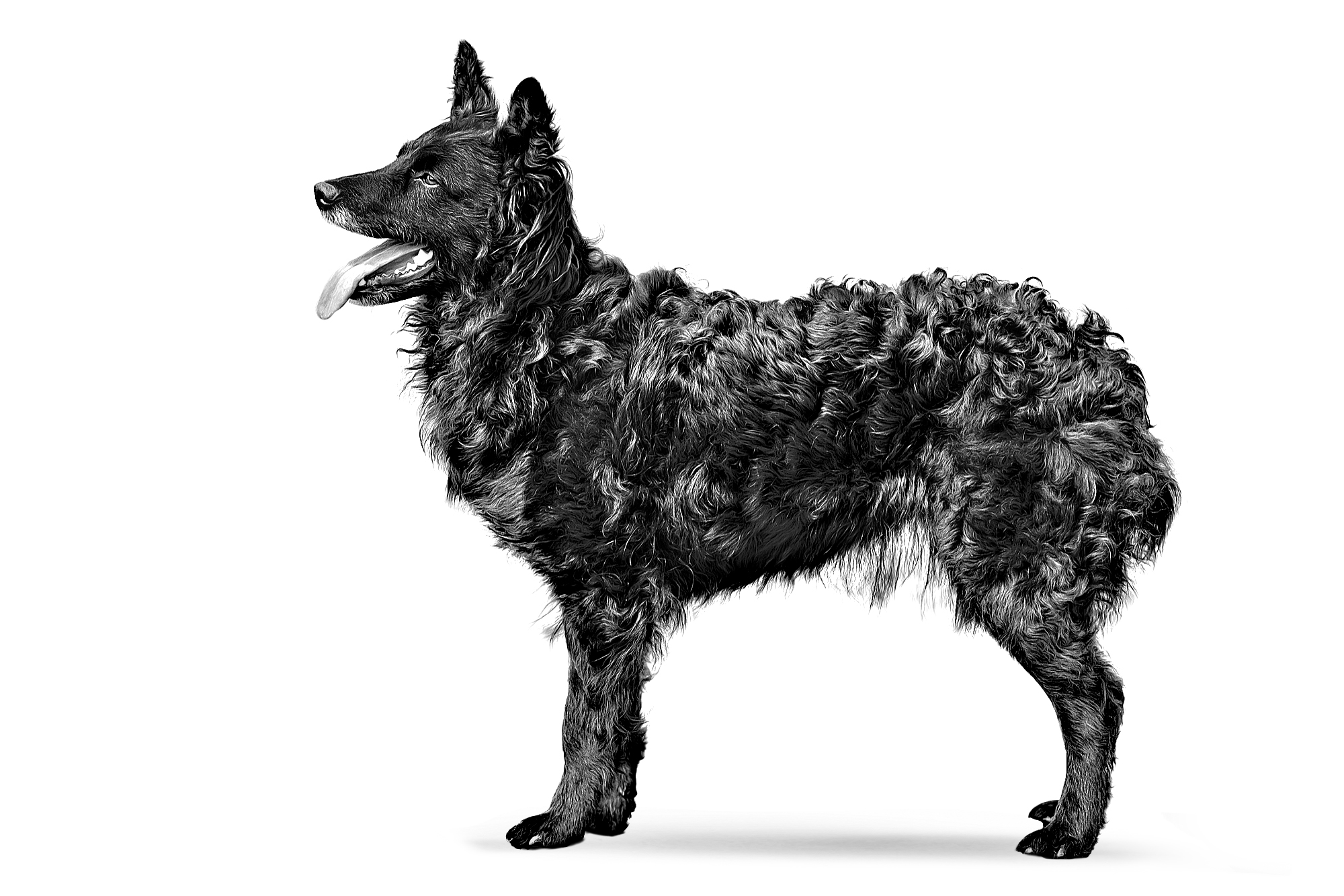 Croatian shepherd dog black and white