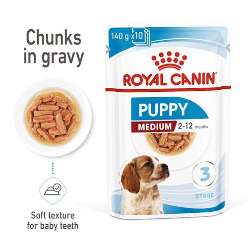 Medium Puppy in Gravy (brokjes in saus)