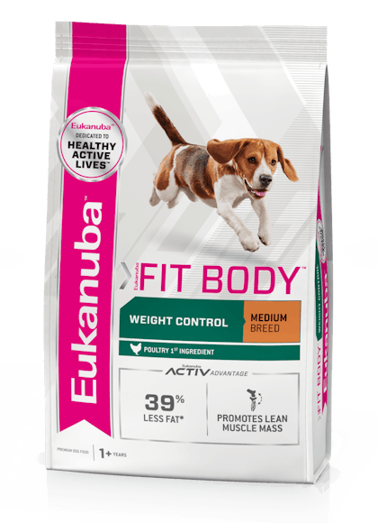 Eukanuba – Fit Body Weight Control Medium Breed – 3D Right Justified – ANZ