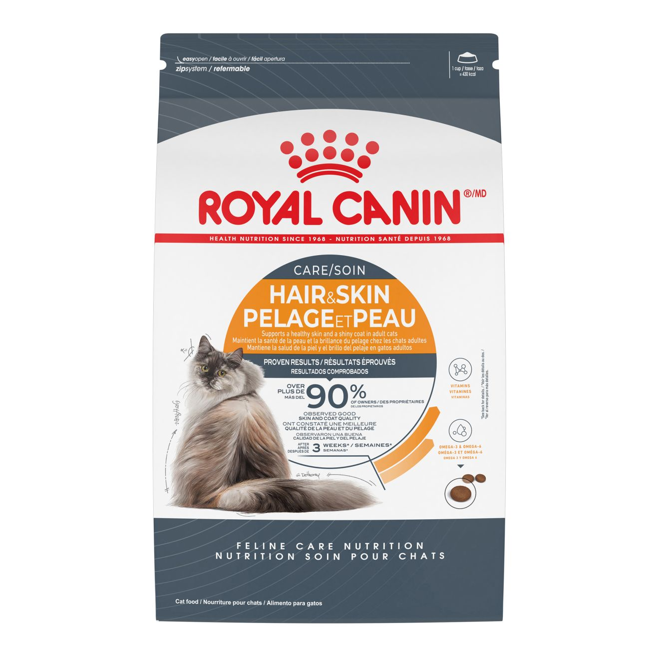 Royal Canin Feline Nutrition Hair Skin Care Dry Cat Food 3 lbs