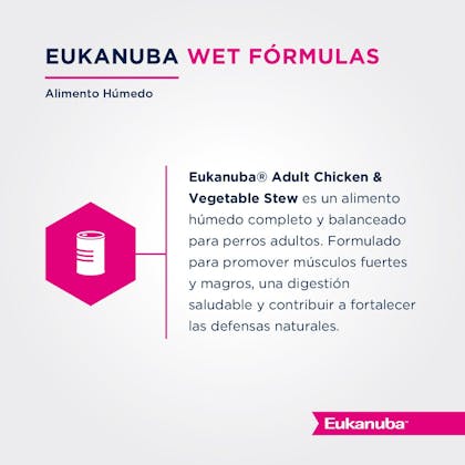 Eukanuba Lata Adult Chicken & Vegetables Stew - Pollo y Vegetales (trozos en salsa)