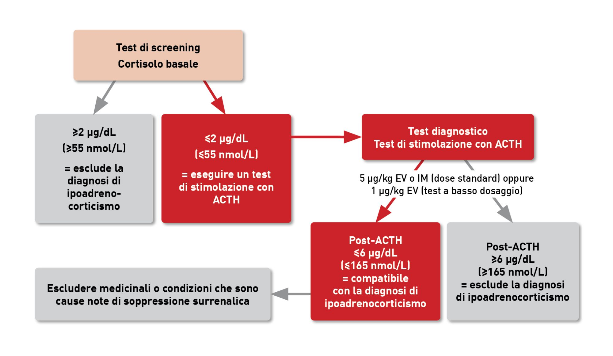 Algoritmo diagnostico per i test endocrinologici nei cani con ipoadrenocorticismo sospetto