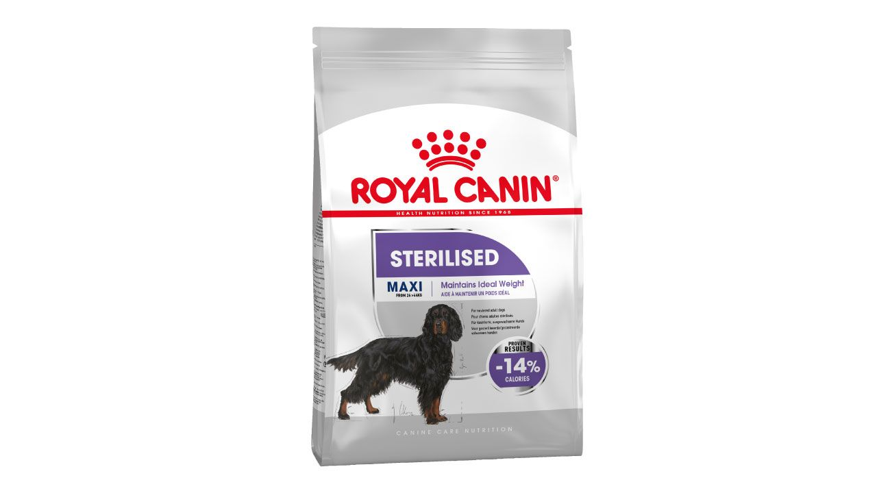 Canine care nutrition sterilised pack shot