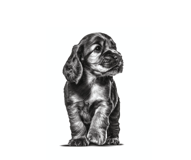 Labrador Retriever adult sitting in black and white on a white background