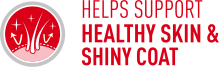 Hair & Skin sensitivity logo in red and grey