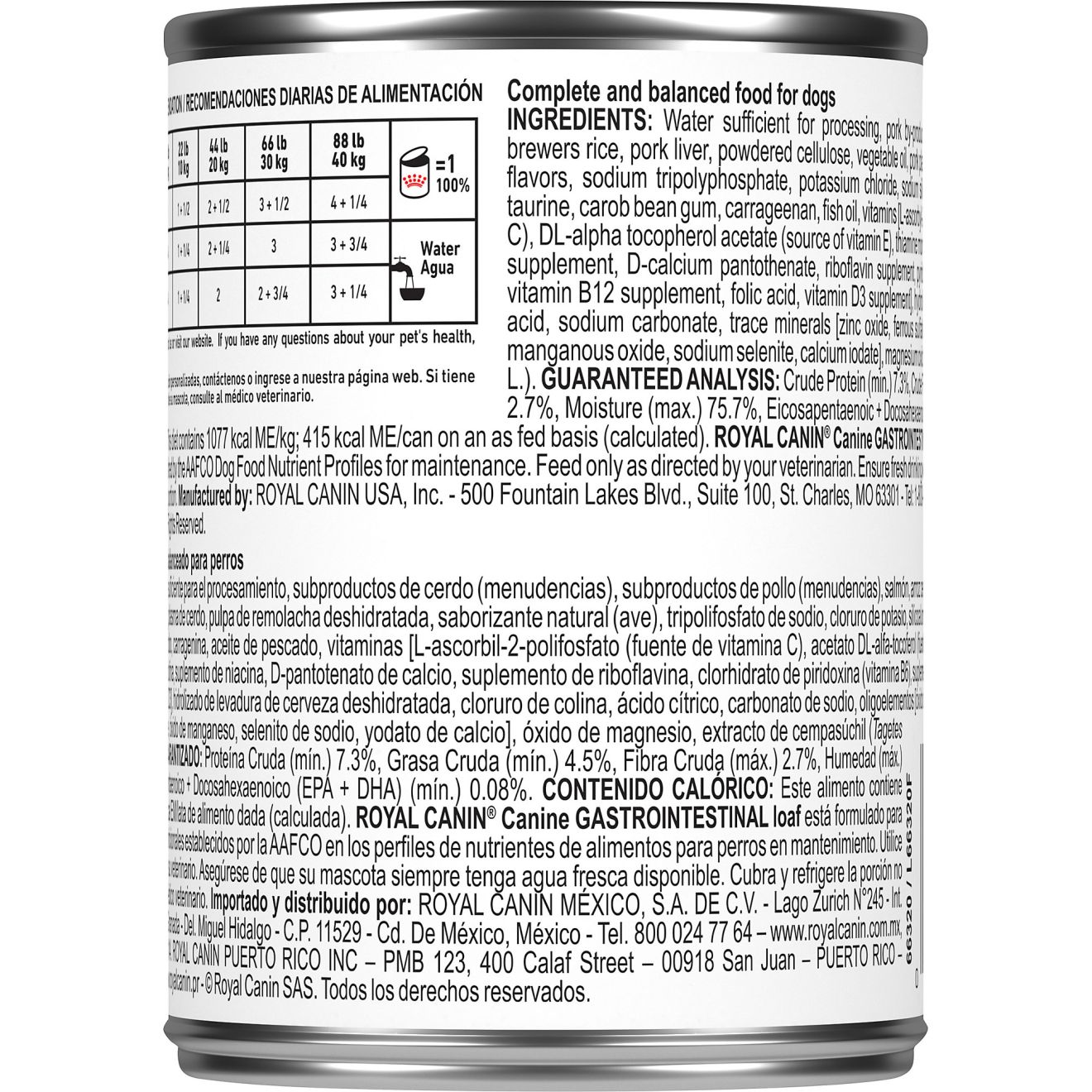 Royal canin pv canned best sale dog food