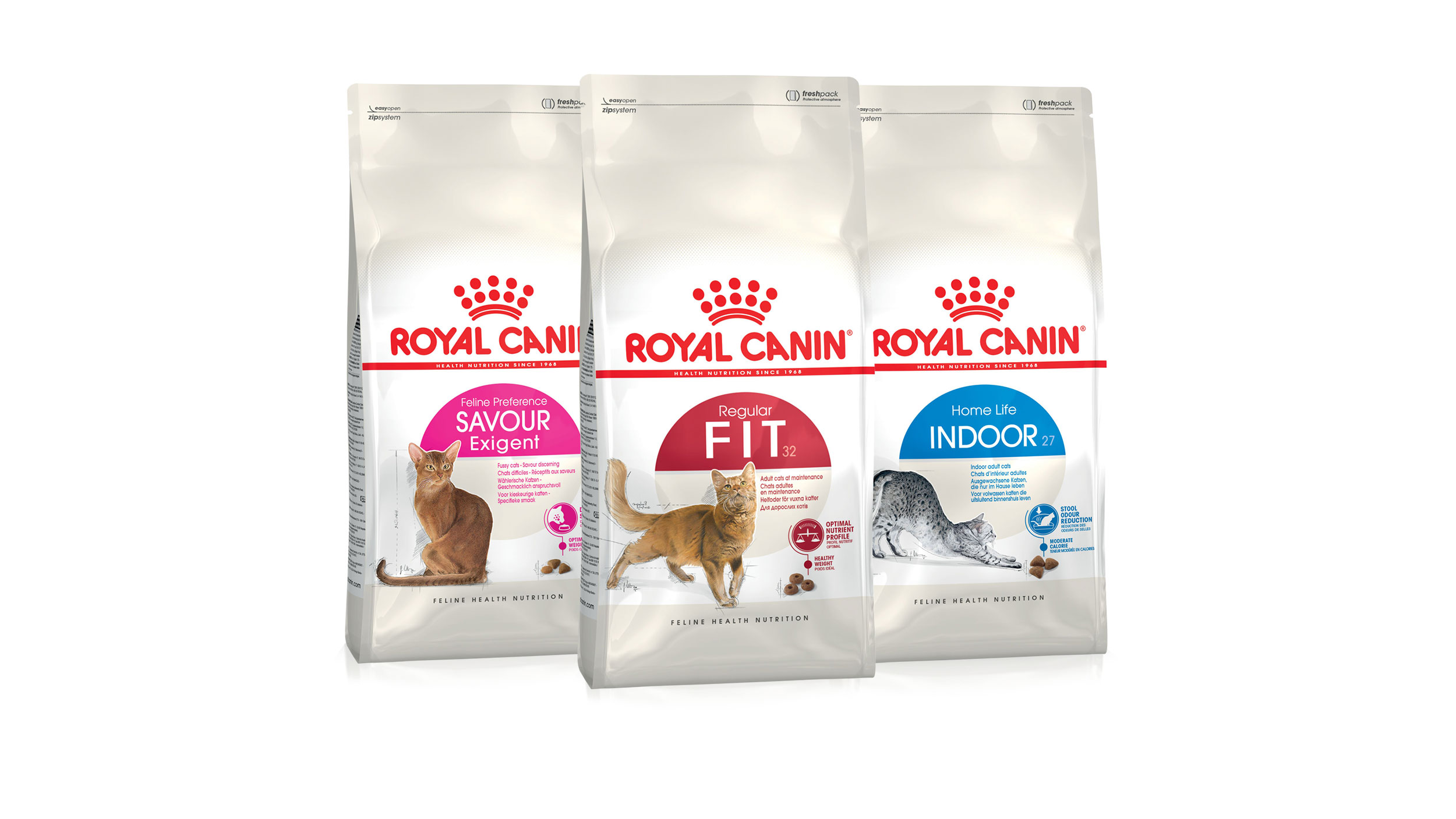 Feline health nutrition range pack shot