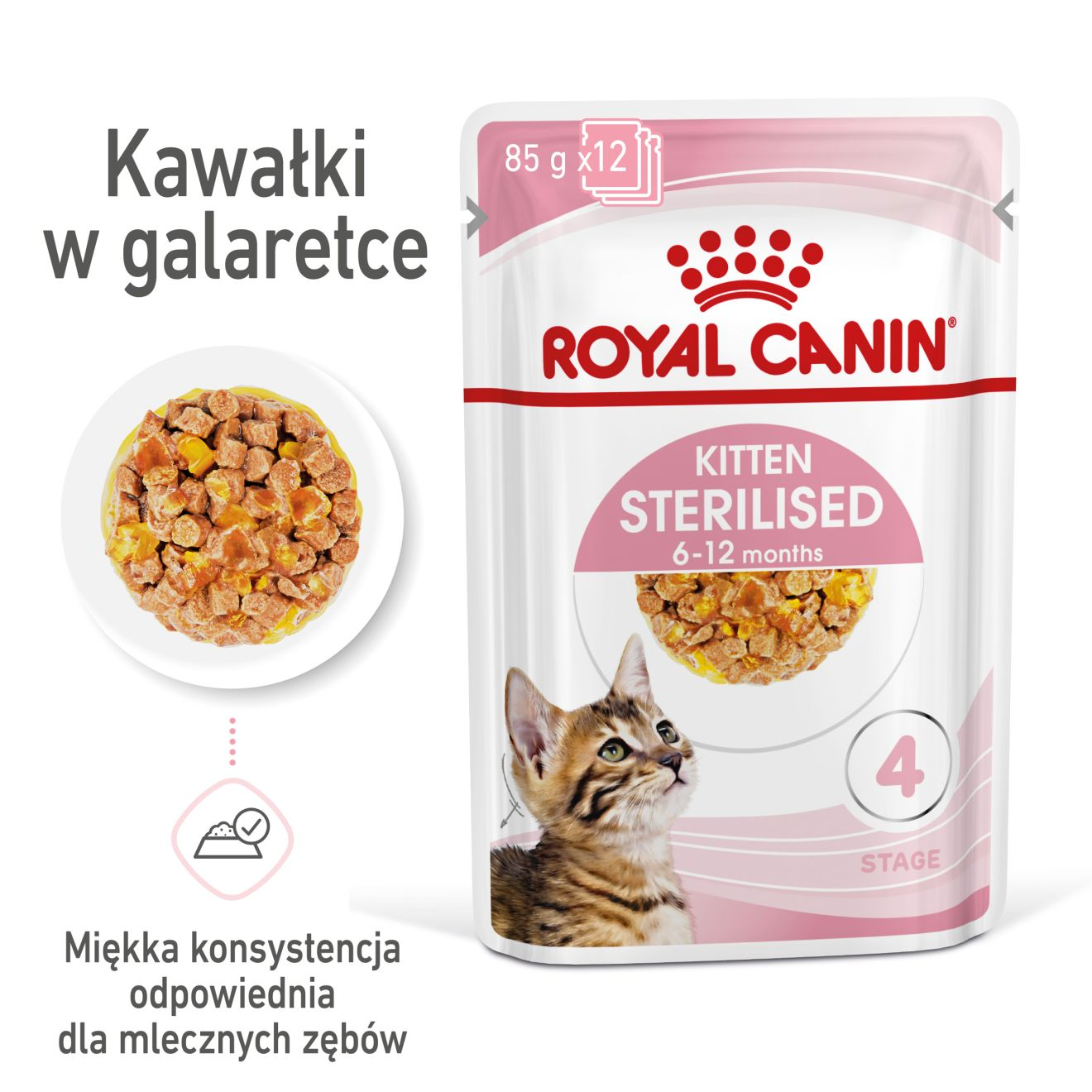 ROYAL CANIN Kitten Sterilised  karma mokra w galaretce dla kociąt do 12 miesiąca życia, sterylizowanych