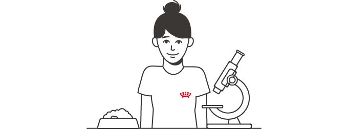 Illustration of female pet food nutritionist