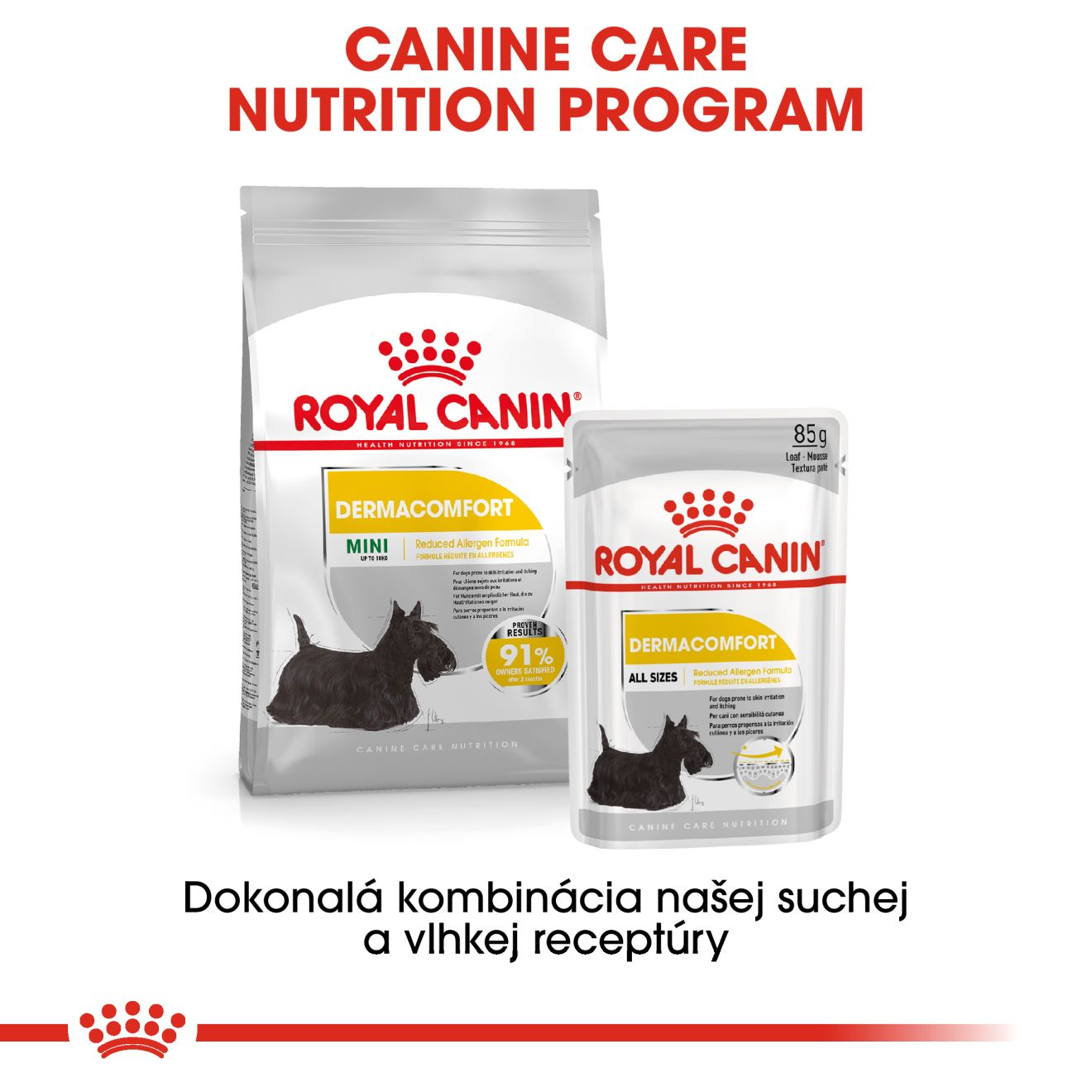 ROYAL CANIN Dermacomfort Dog Loaf kapsička s paštétou pre dospelých psov s problémovou kožou