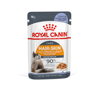 ROYAL CANIN อาหารแมวโต ที่ต้องการดูแลผิวหนังและเส้นขน ชนิดเปียก (HAIR & SKIN CARE JELLY)