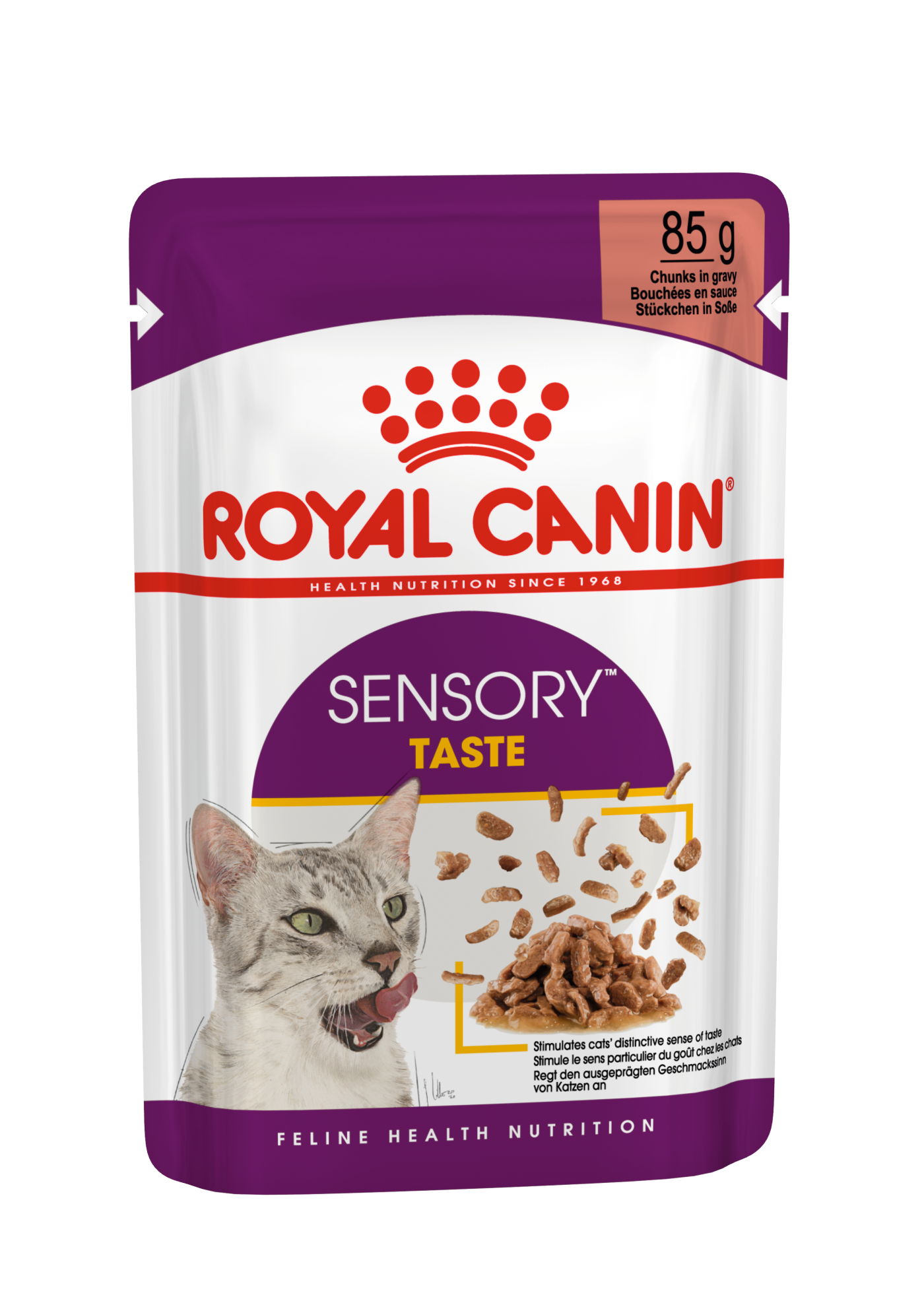 อาหารแมวโตช่างเลือก กระตุ้นการกินด้วยรสชาติเฉพาะ ชนิดเปียก (SENSORY™ TASTE Chunks in gravy)