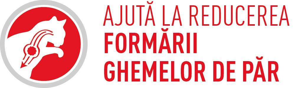 Hairball sensitivity logo rosu si gri